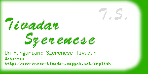 tivadar szerencse business card